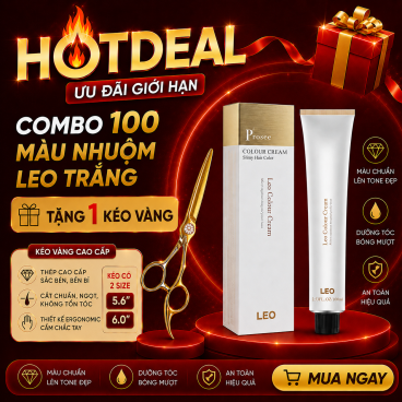 Tặng 1 kéo vàng khi mua Combo 100 màu nhuộm Leo trắng